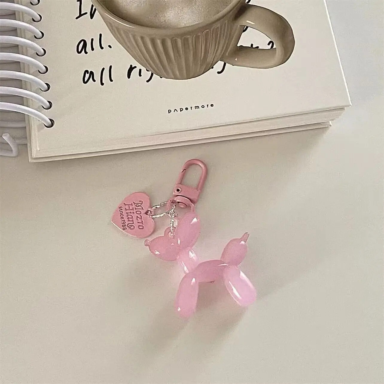 Cute Acrylic Cartoon Balloon Dog Keychains For Women Y2k Bag Pendant Couple Car Key Chains Jewelry Gift Decoration Accessories