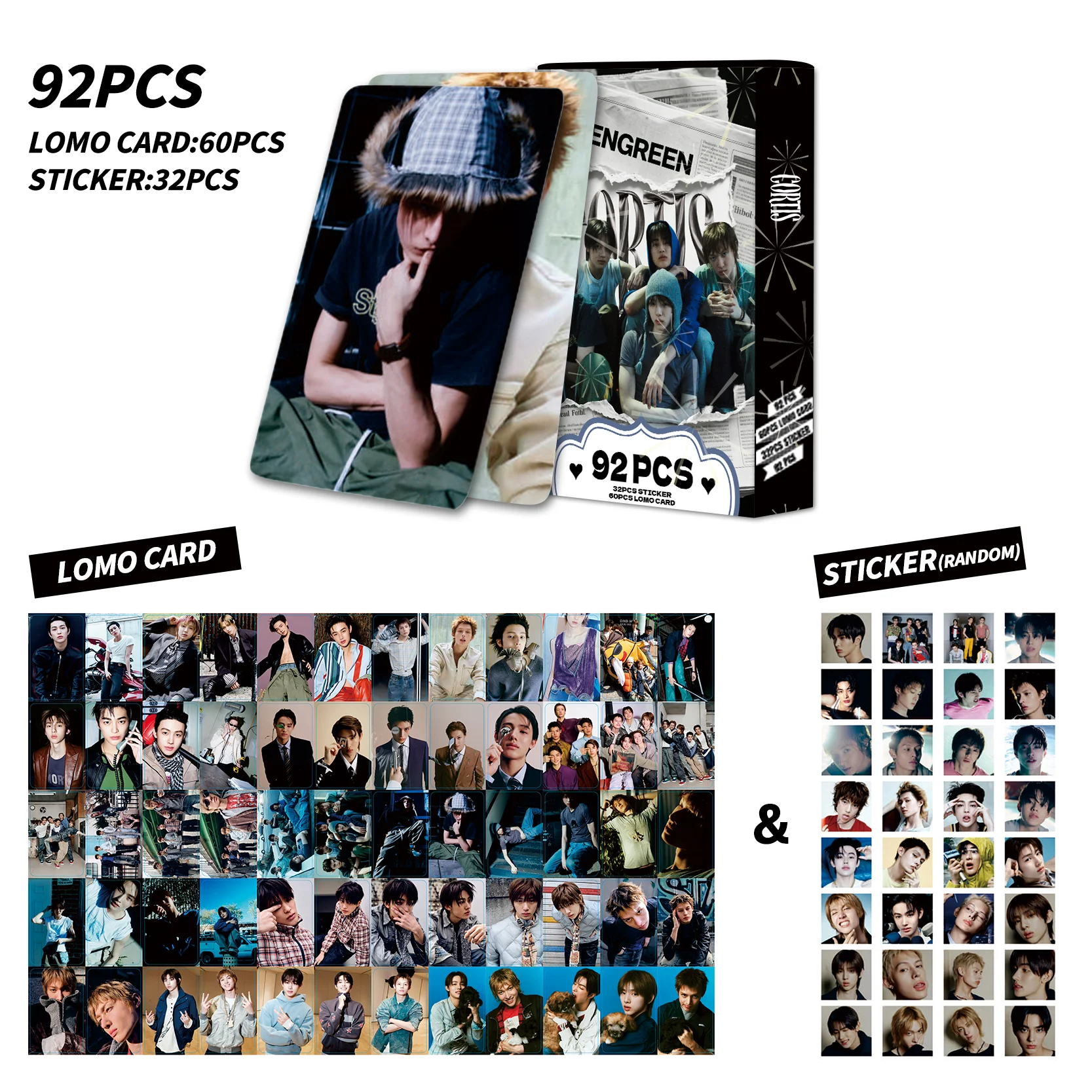 2026 New Arrival 92Pcs CORTIS GREENGREEN Photocard Lomo Cards Stickers Kpop Fans Gift Box - view 2
