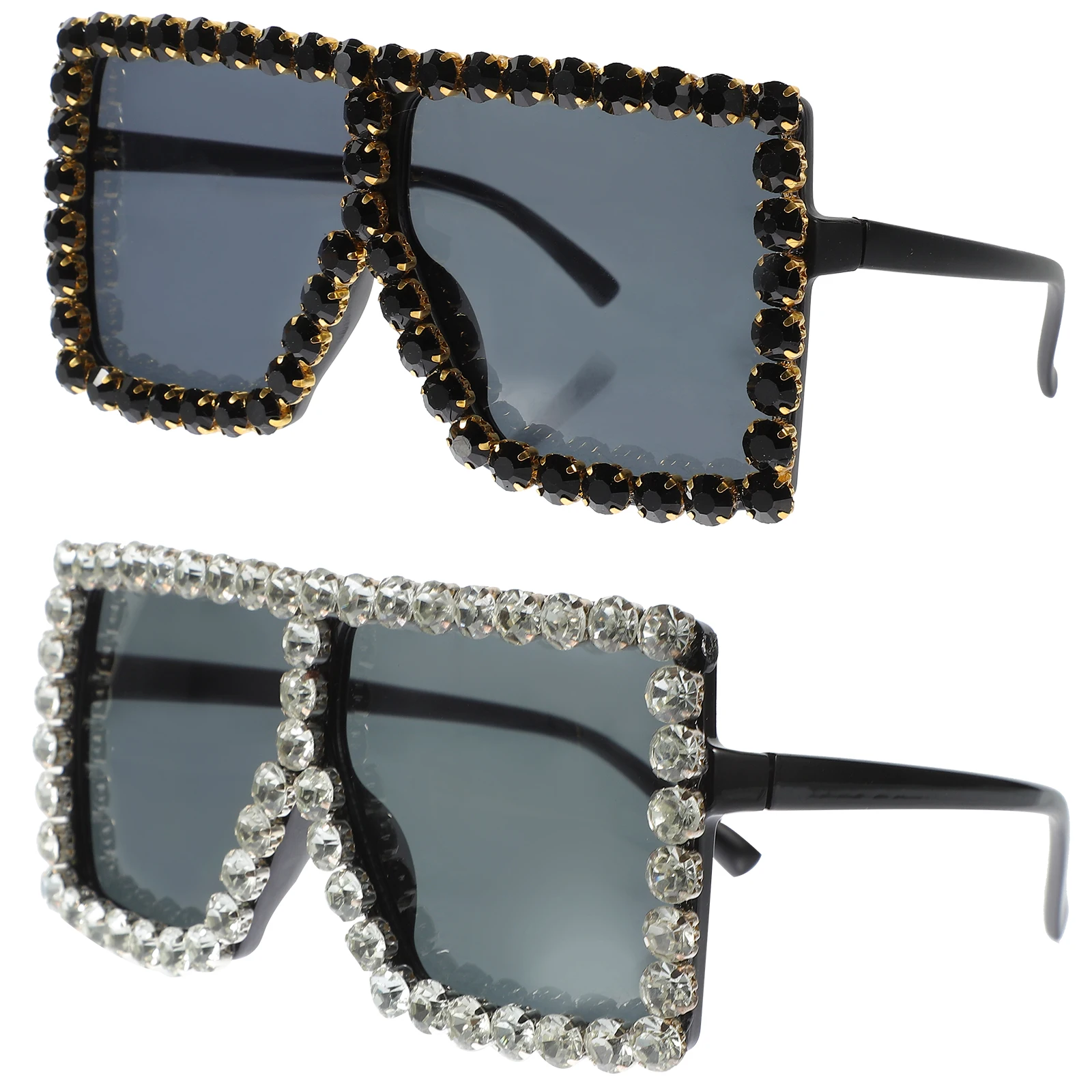 

2 pcs Square Sunglasses Women Party Novelty Decorative Fashion Trendy Unique Lightweight Sturdy Material Stylish Different