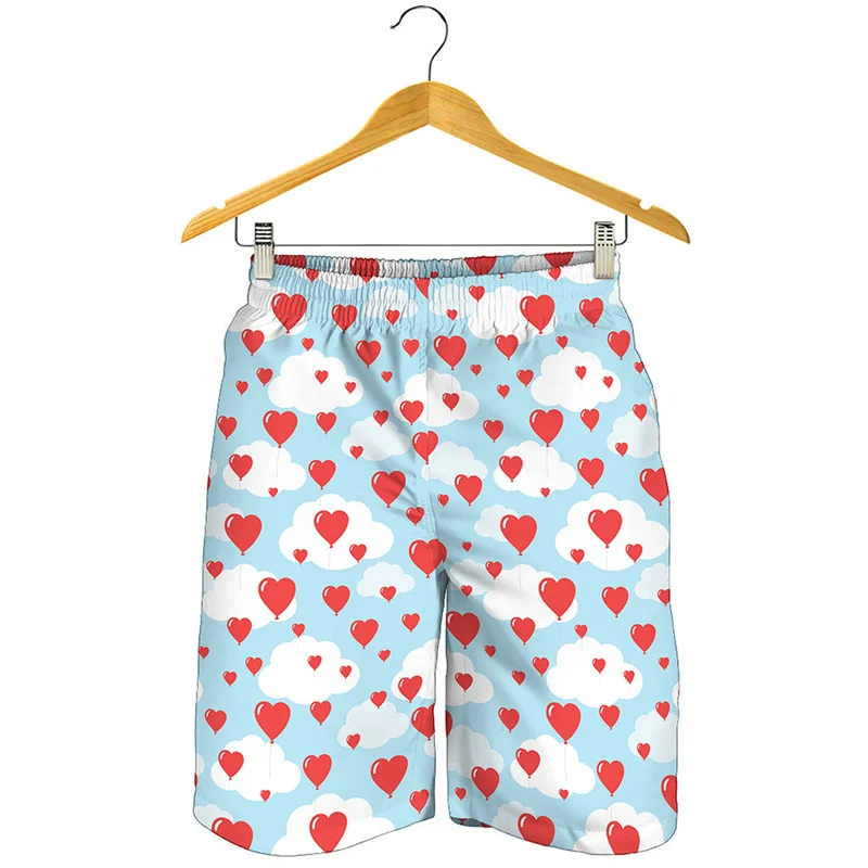 

Cartoon Air Balloon Pattern Short Pants Men Fashion Summer Oversized Beach Shorts 3D Printed Surf Board Shorts Swimming Trunks