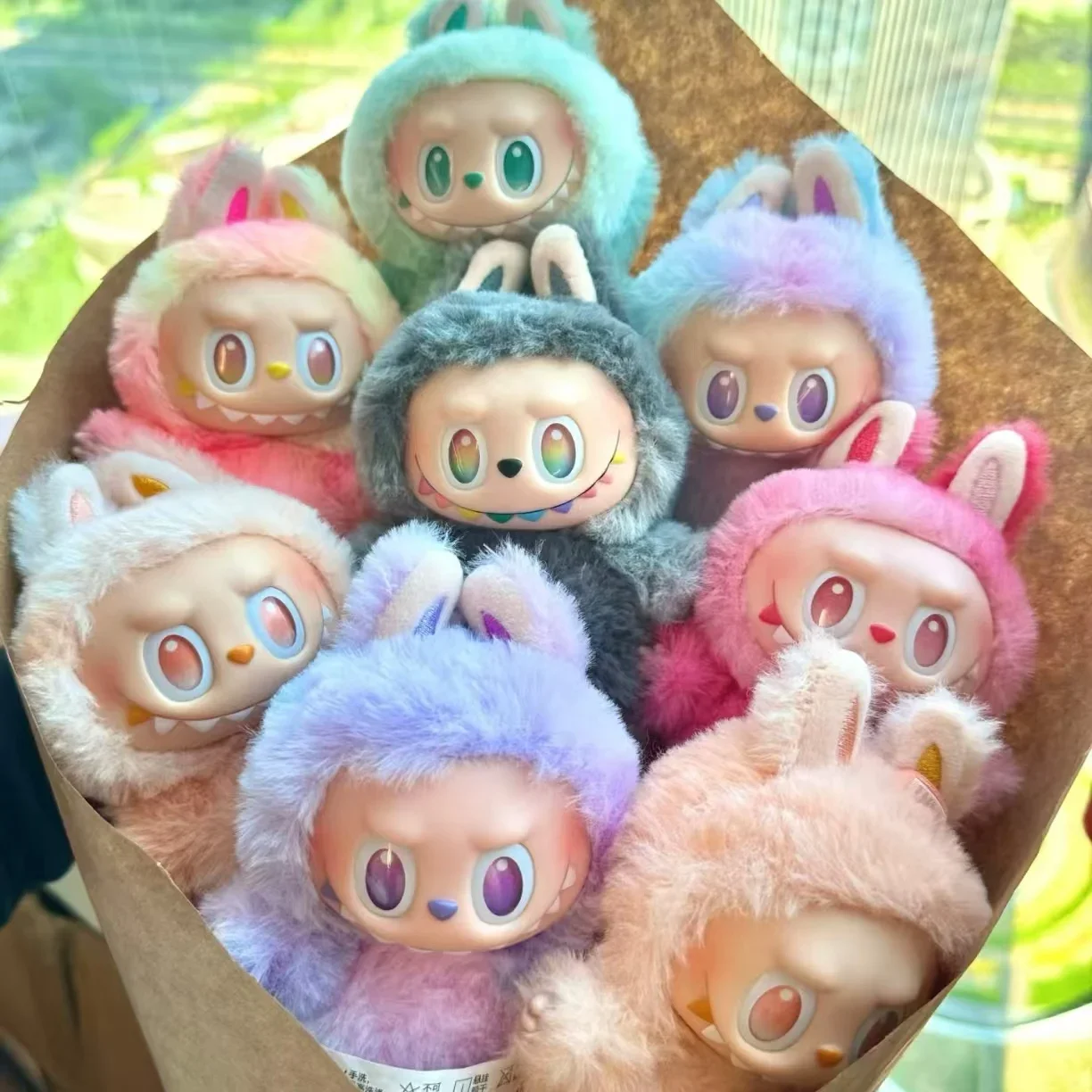 1:1 عالية الجودة Kawaii الوحش Labubu 3.0 صندوق أعمى سلسلة PVC Labubu معكرون قلادة دمية Labubu الوحش المفاتيح هدية عيد ميلاد