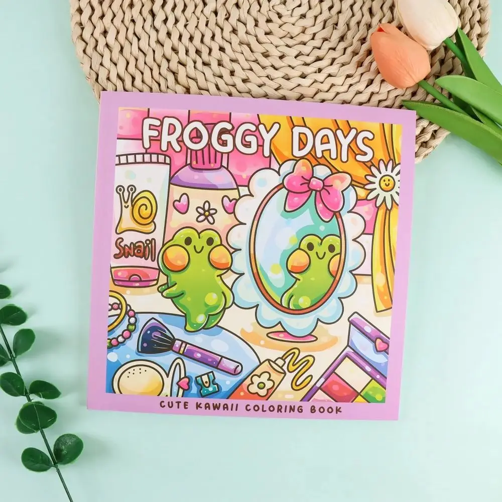 Froggy Days Cartoon Coloring Book Fuzzy Tales Charming Frog Graffiti Copy Sketch Book Early Education Enlightenment