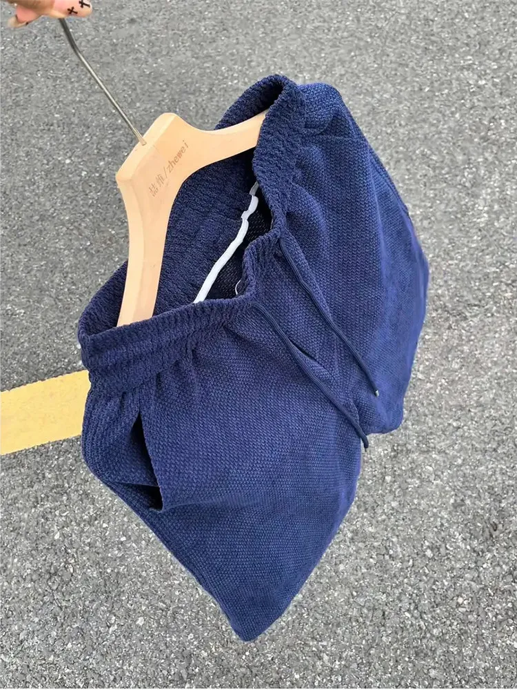 

Lightweight Breathable Blue Texture Men's Shorts Quick Dry Sporty Casual Five-Quarter Length Fitness Outdoor Daily Wear