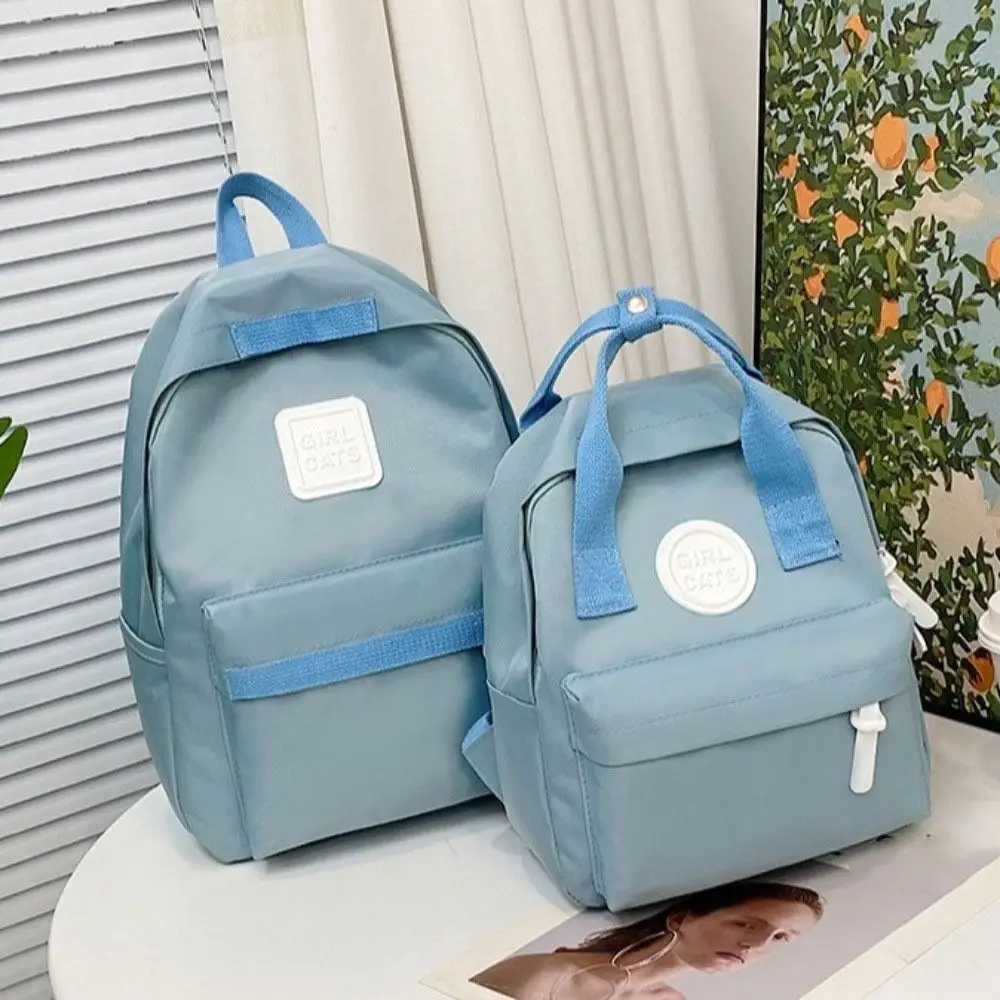 Solid Color Children Backpack Oxford Cloth Anti-theft Student School Bag Handbag Korean Style Canvas Rucksack Travel