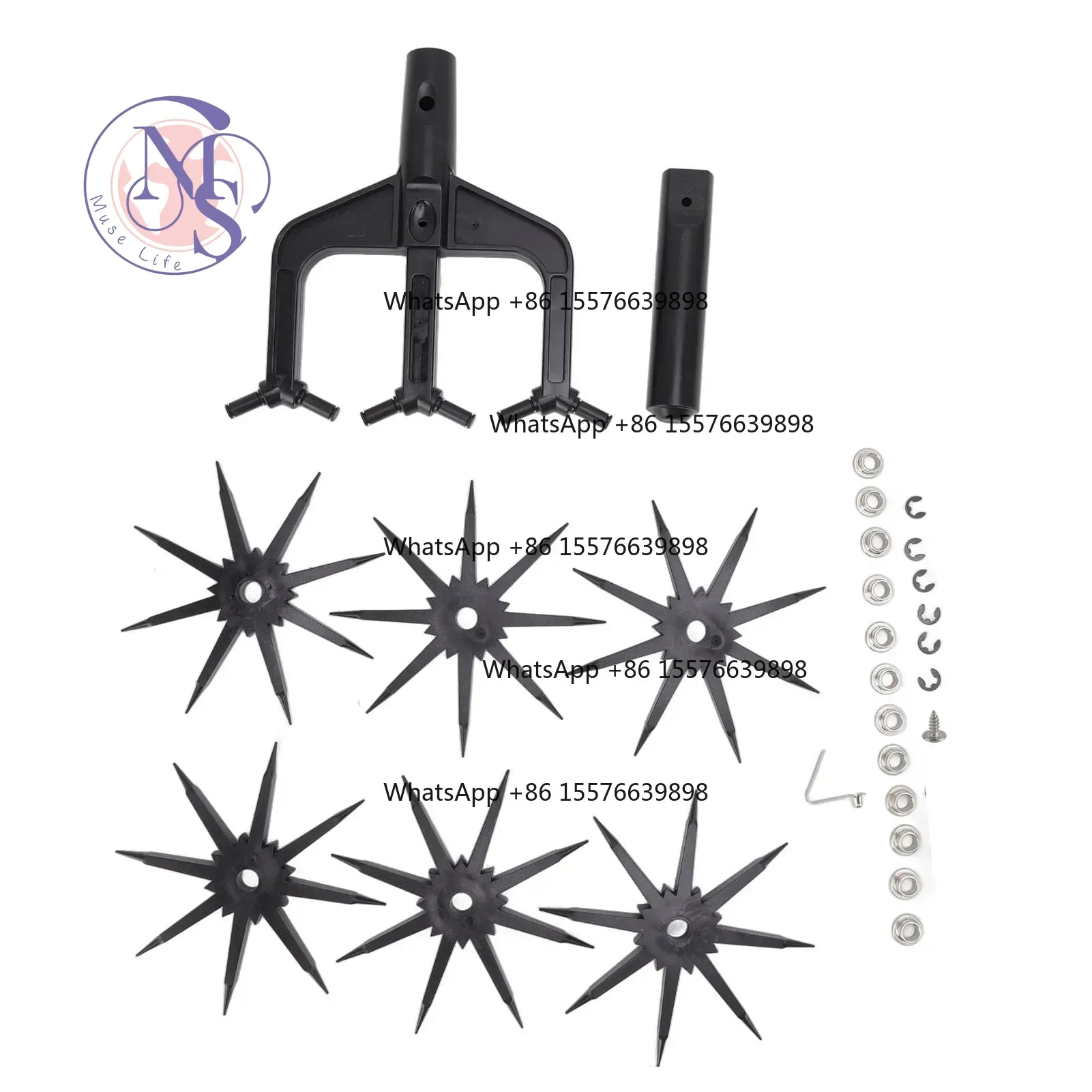 ZOCI-FOR 2 in 1 Garden Soil Scarifier Aerator, Wear Resistant Cultivator Tiller Garden Tool Accessories