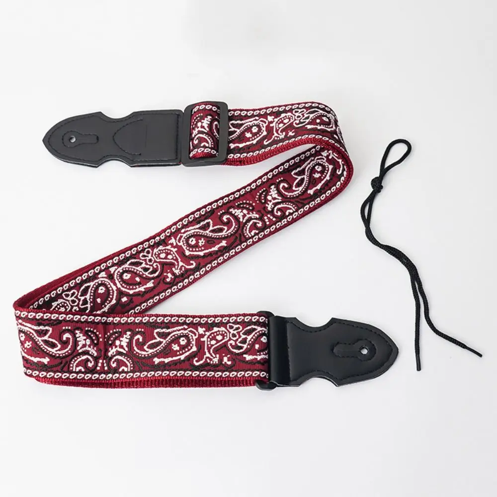 Vintage Guitar Strap Ethnic Style Polyester Electric Guitar Belts Embroidered Print High-Grade Printing Guitar Shoulder Belt