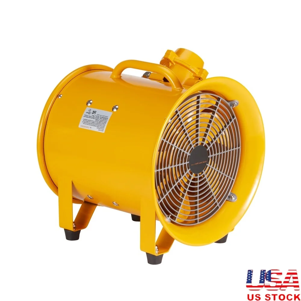 

12-дюймовый портативный вытяжной вентилятор, промышленный вентилятор, 550 Вт, высокопроизводительный двигатель переменного тока, 2500 куб. футов в минуту, водонепроницаемая пыль