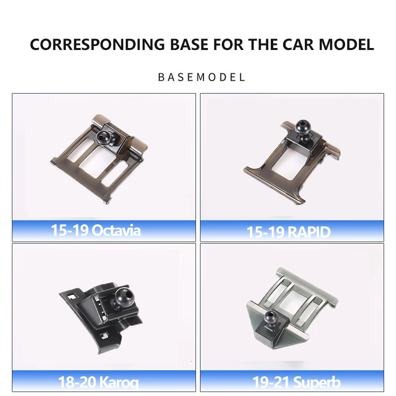 Car Cell Phone Holder Fasteners For Skoda Dedicated Base Collocation Bracket Fit For kodiaq Superb Octavia Fabia Rapid kamiq