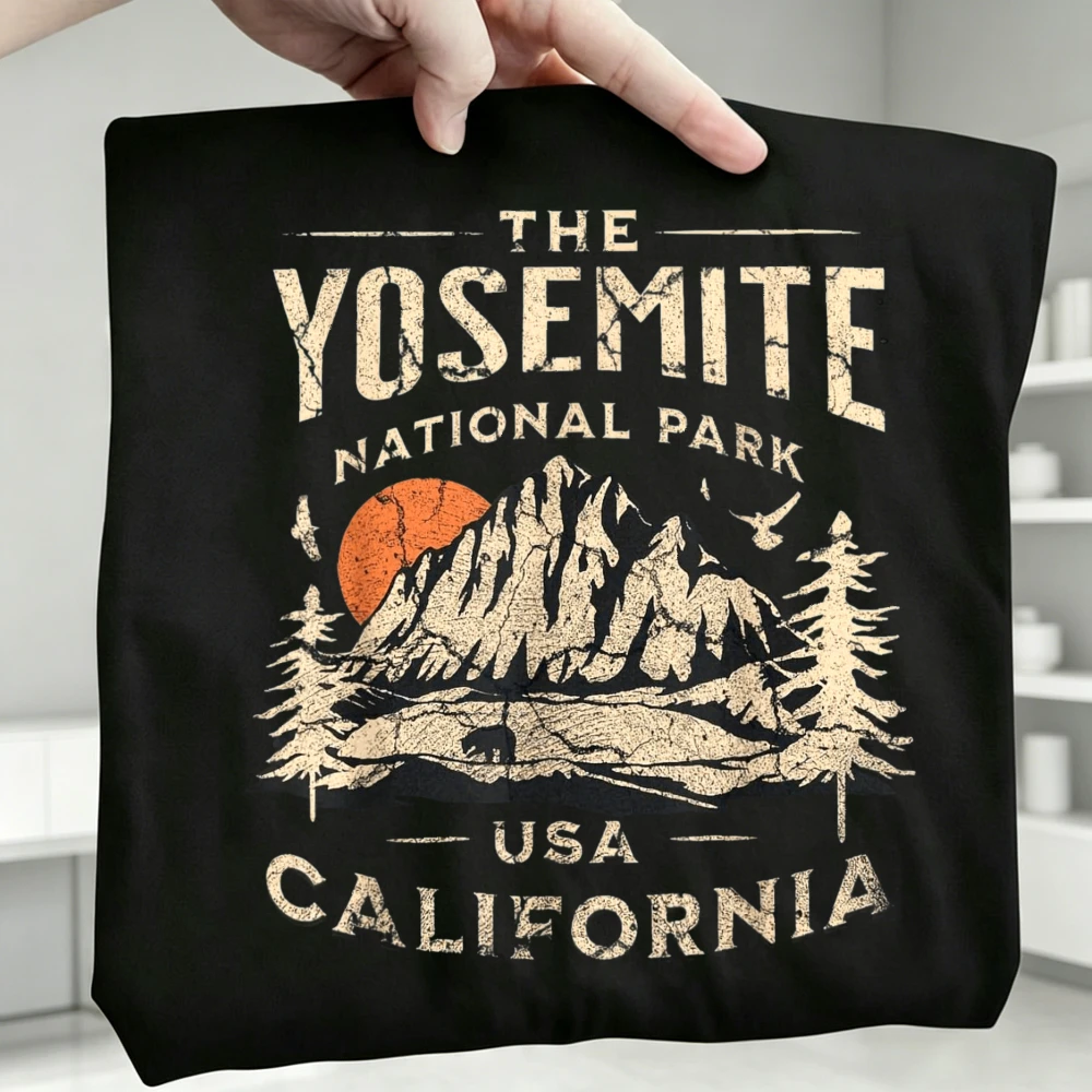 요세미티 국립공원 캘리포니아 빈티지 마운틴 그래픽 티셔 - Outdoor Camping Yosemite 리뷰 및 가격