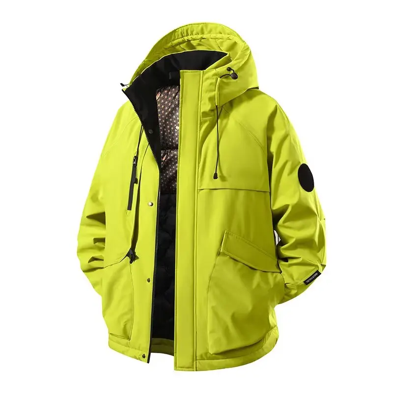 

Американская рабочая одежда в стиле ретро, хлопковая мужская зимняя куртка с капюшоном, уличная ветрозащитная куртка молодежного спорта, свободная посадка из полиэстера...