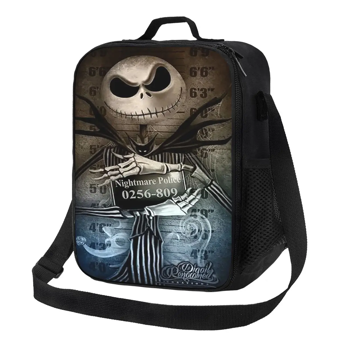 Custom Skull Jack Skellington Nightmare Christmas Lunch Bag Women Cooler Thermal Insulated Lunch Boxes for Kids School