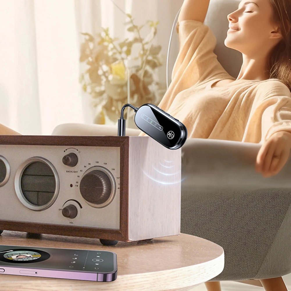 Receptor transmisor Compatible con Bluetooth, 3,5mm, compatible con 2 AirPods o auriculares, receptor inalámbrico BT para coche, PC, TV, interruptor de gimnasio
