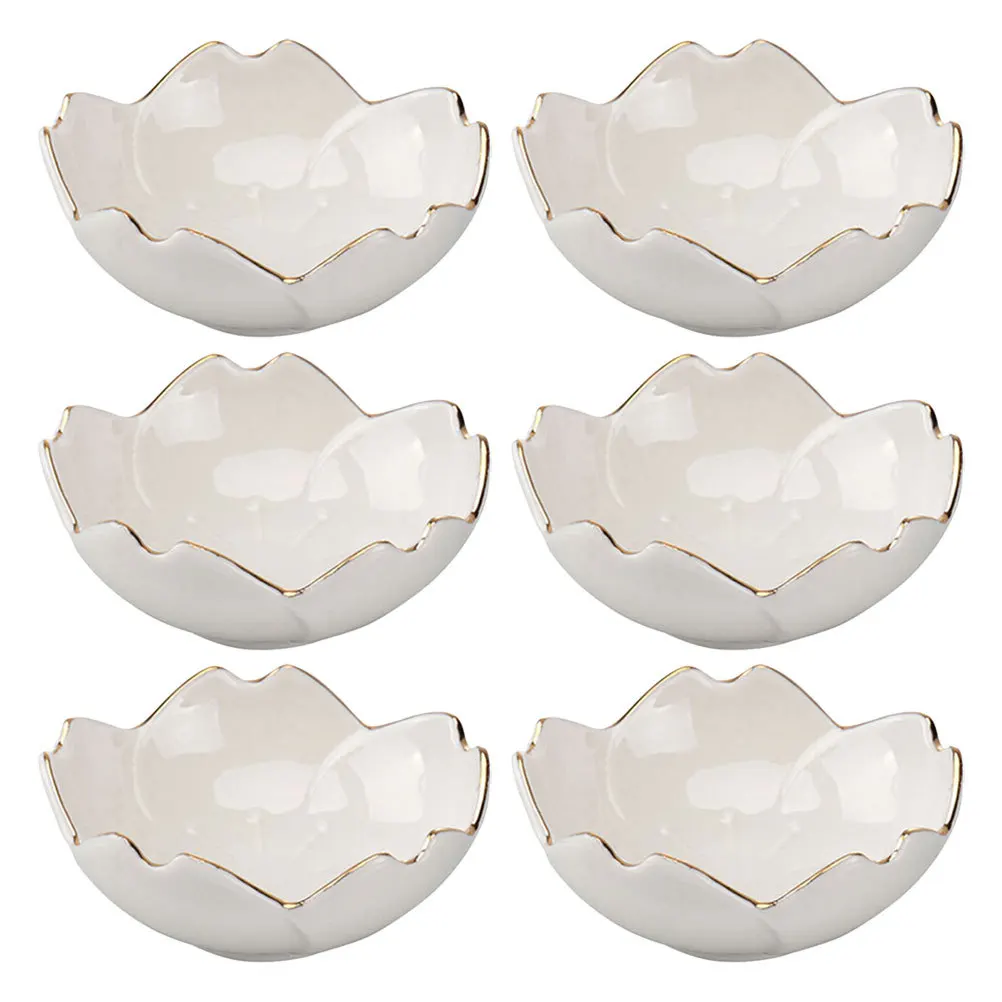 

6Pcs Japanese Ceramic Dipping Sauce Dishes Cherry Blossom Design Sushi Tea Sets Seasoning Condiments Soy Sauce Dishes