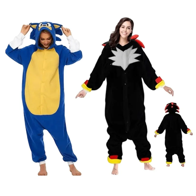 New 2025 Sonic Shadow The Hedgehog Cartoon Anime Flannel Children Pajamas Kids Cosplay Kawaii Home Clothes Chris eqs9X