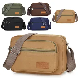 Men Canvas Shoulder Bags Casual Tote Travel Men's Crossbody Bag Luxury Messenger Bags Multi Pocket Bag Handbag