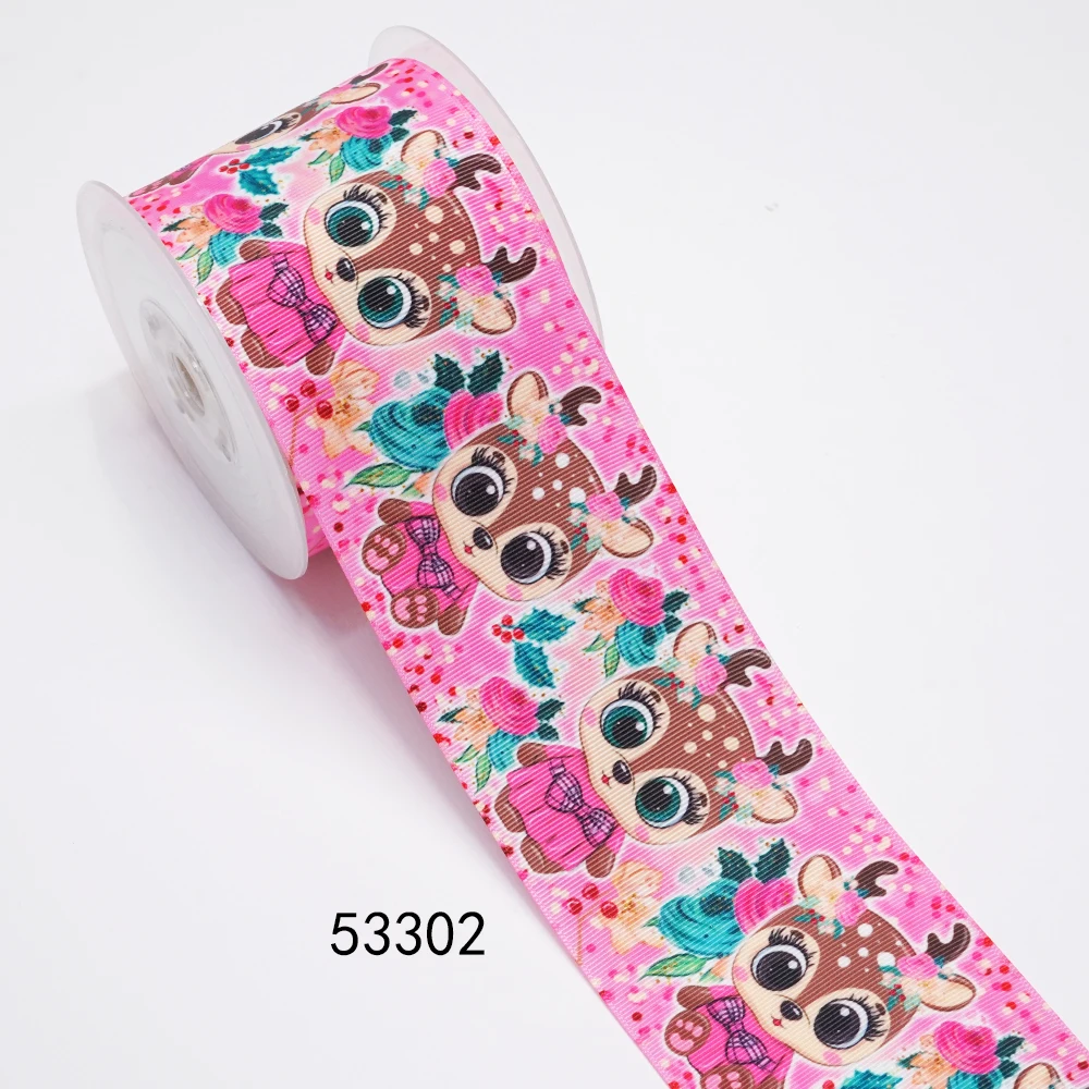 DIY Cartoon Animal Printed Grosgrain Ribbon For Craft Supplies Sewing Accessories 5 Yards. 53266