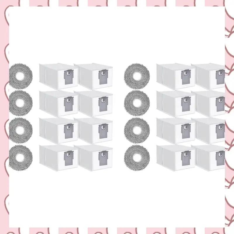 

HHTL 2-комплект аксессуаров для Roborock Q Revo/Qrevo S/Qrevo Pro/Qrevo Maxv/Qrevo Master, мешки для пыли, подушечки для швабры