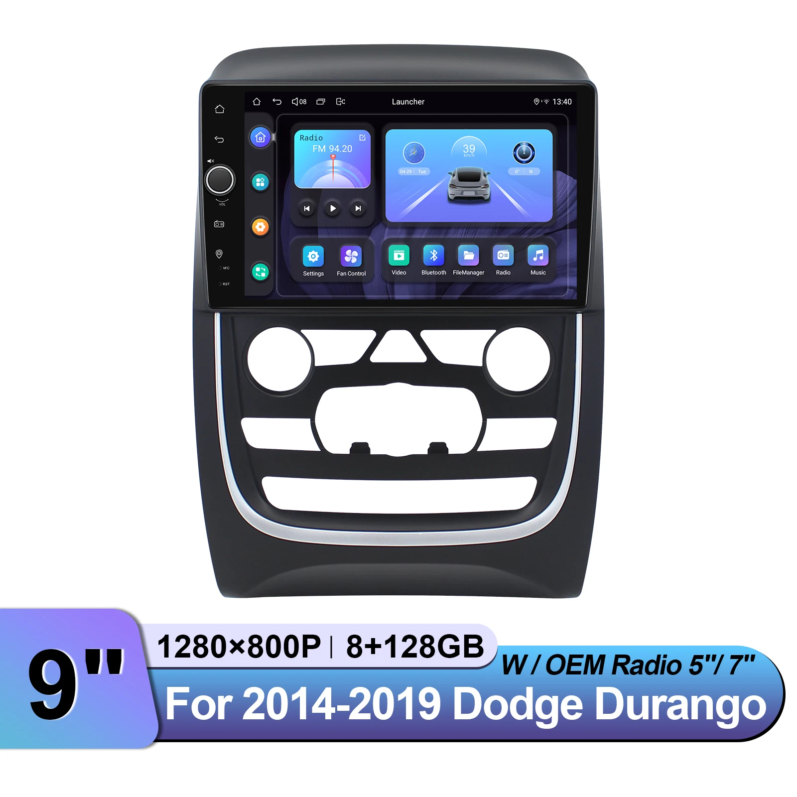 منتج جديد 9 بوصة راديو السيارة استبدال وحدة رئيس ل 2014-2019 دودج دورانجو | يحتفظ أدوات وميزات OEM