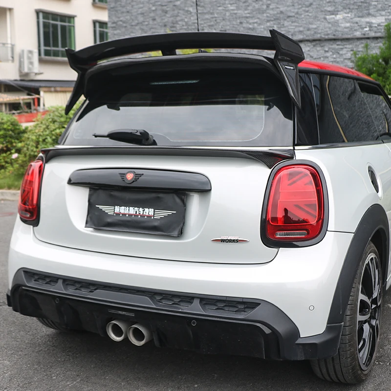 

Forged Carbon Fiber Central Rear Spoilers For MINI Cooper F56 JWC 2014-2023 Trunk Lid Middle Wing Splitter Accessories Body Kit