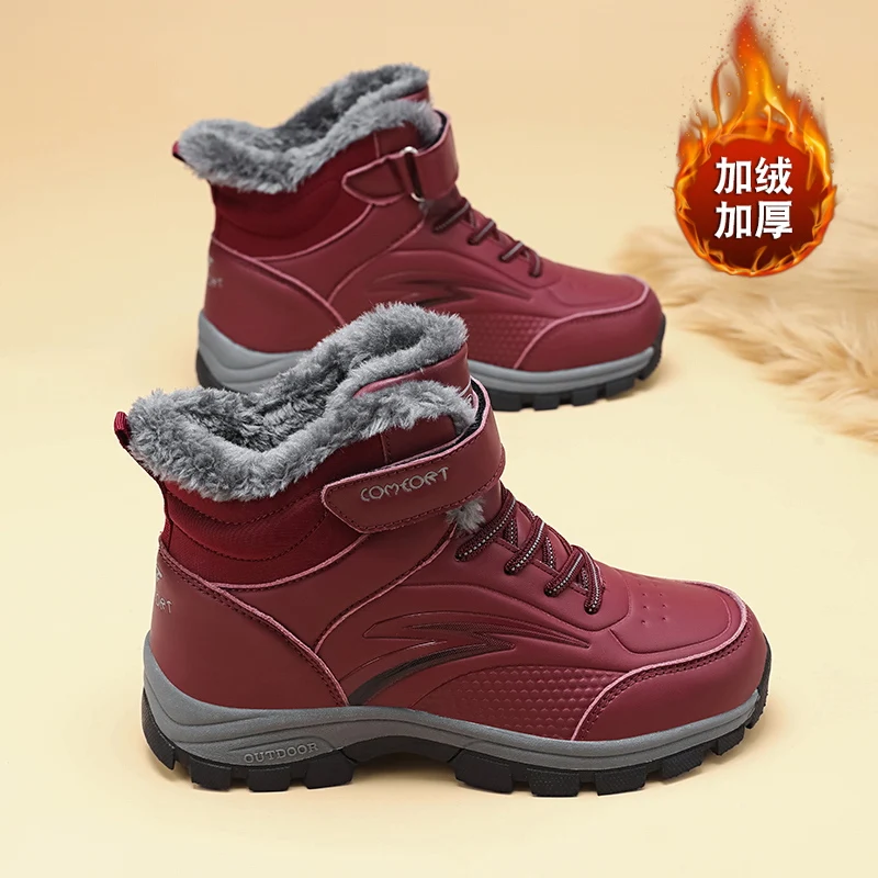 

2025 New style comfortable outdoor hiking boots, plush warm men's boots, winter ankle boots