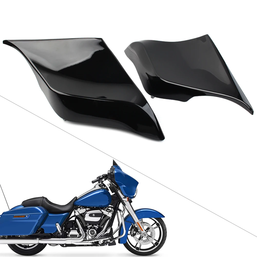 Glossy Black Motorcycle Stretched Side Cover Panel For Harley Touring Road Street Glide 2014 2015 2016 2017 2018 2019 2020 2021