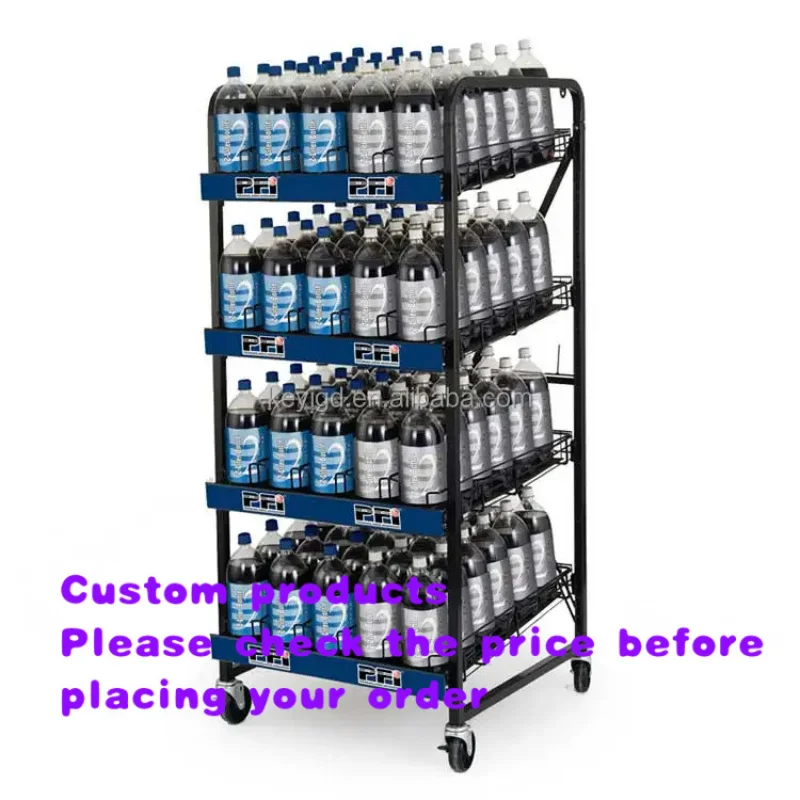 

custom.Customized Supermarket Metal Wire Floor Stand Retail Use Wine Bottle Drinks Beverage Promotion Display Rack