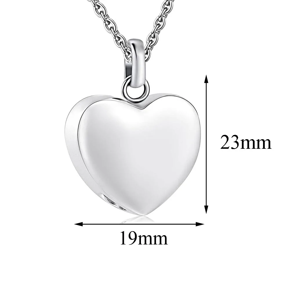 Custom Cremation Jewelry Memorial Urn Necklace For Ashes Holder Stainless Steel Blank Love Heart Pendant Engravable Keepsake