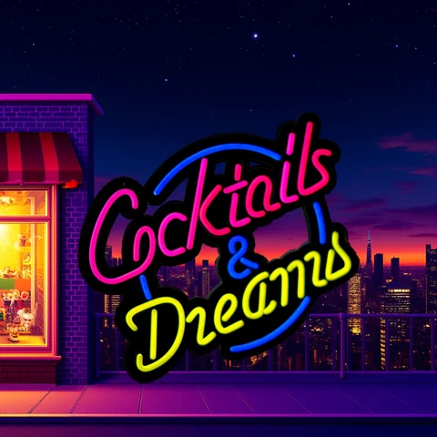 초박형 칵테일 꿈 네온 사인 아트 벽 조명 침실 Windows 유리 호텔 펍 카페 웨딩 생일 파티 선물