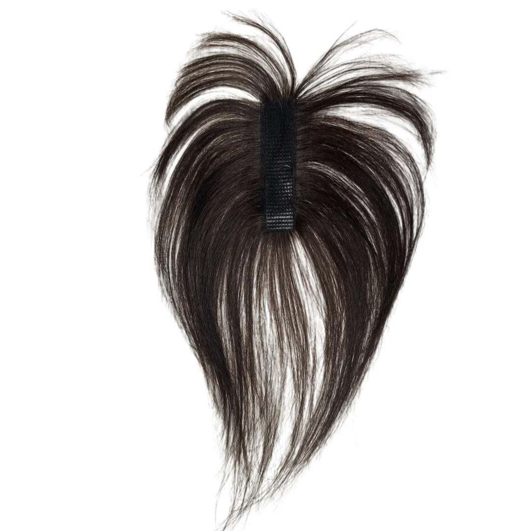 Keine Clip-Topper, Echthaar-Fransen, verbesserte magische Paste, Haar-Topper, Pony für Frauen, flauschige Haarabdeckung, spärliche Haarnähte, Patches – Detail 24