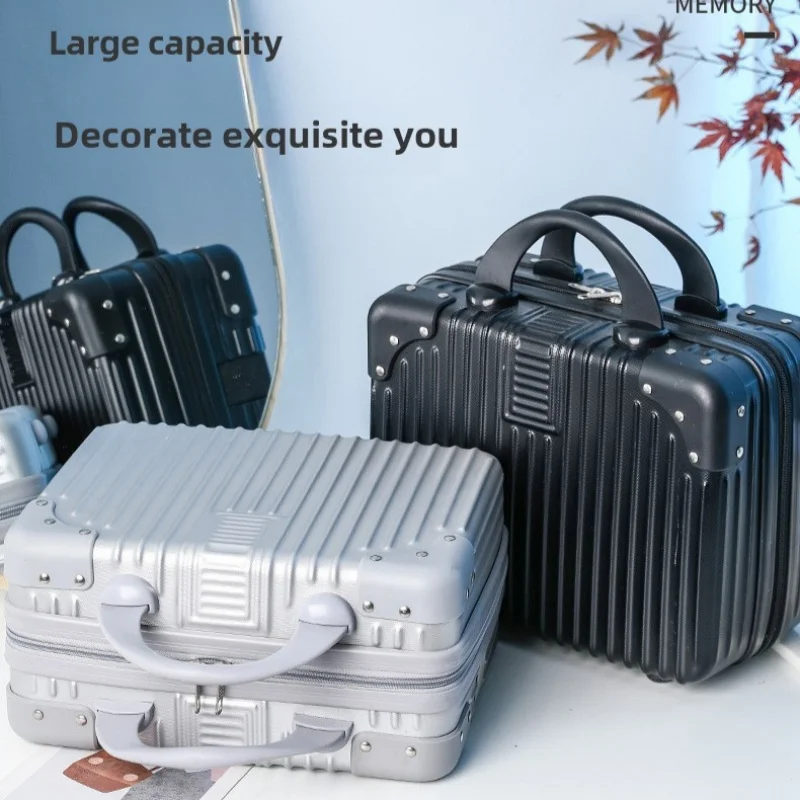 

14 inch Mini Travel Suitcase Cosmetic Box Hand Luggage Organizer Makeup Case Small Password Box Boarding Case