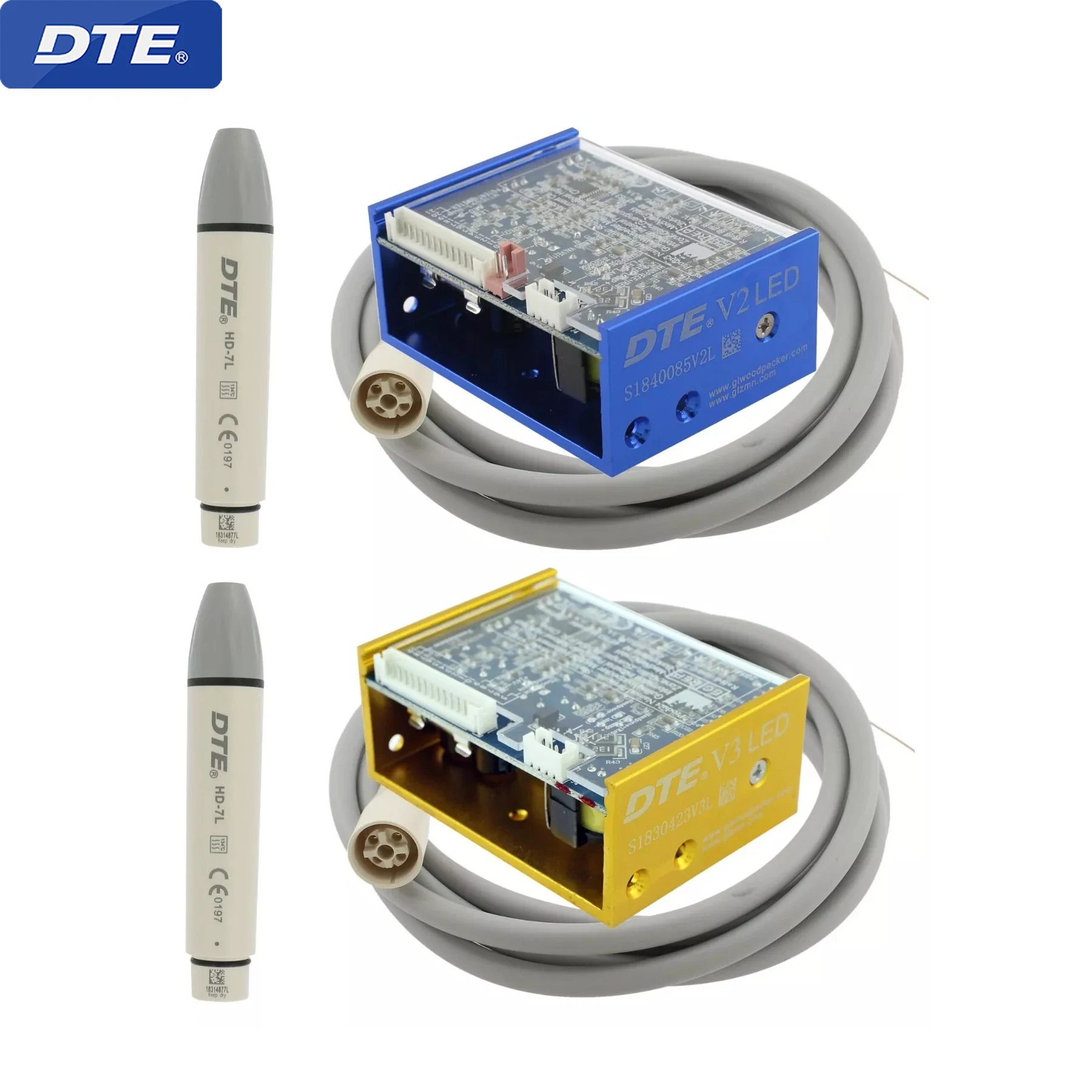 

Woodpecker DTE Tips Built in Dental Ultrasonic Scaler LED HD-7L Handpiece DTE-V2 V3 Satelec Acteon