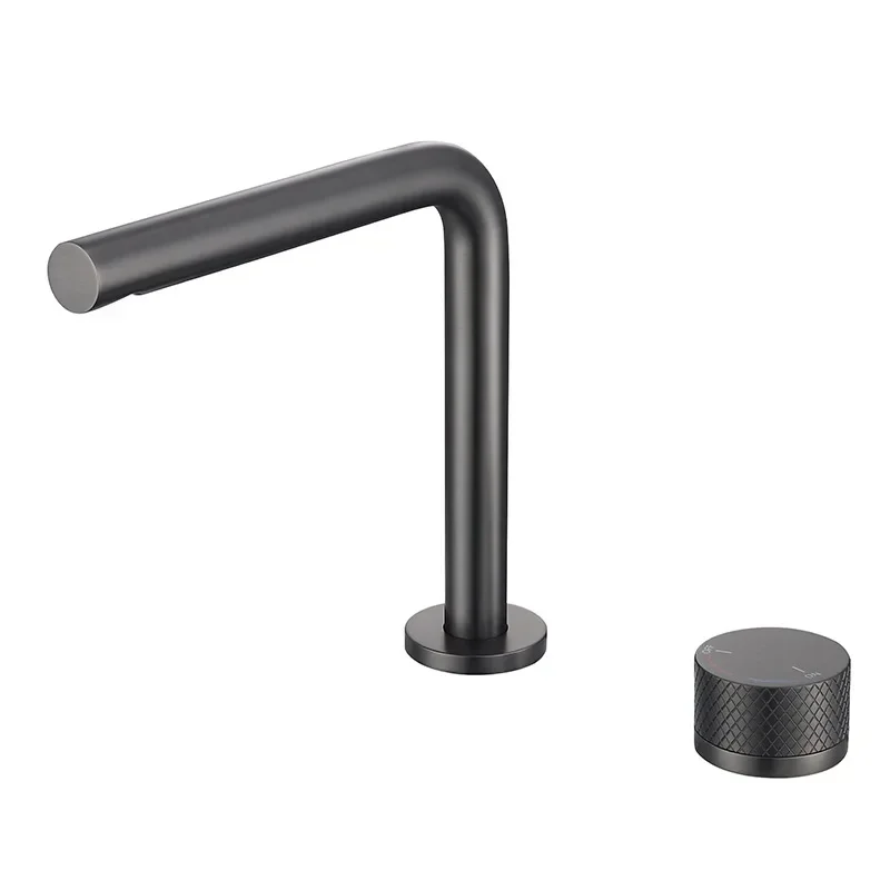 

All-copper simple single handle double-hole basin faucet heightened hot and cold double-control washing faucet FT2506