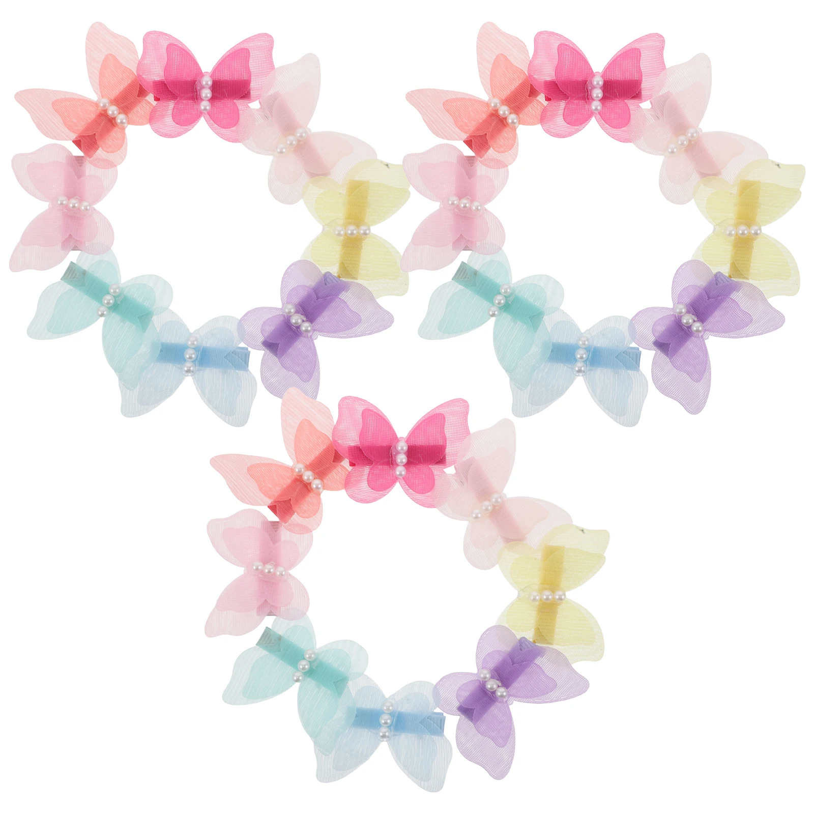 

24Pcs Pet Hair Butterfly Clips Simulation Pearl Decor Lightweight Comfortable Secure Grip for Dogs Cats Puppies