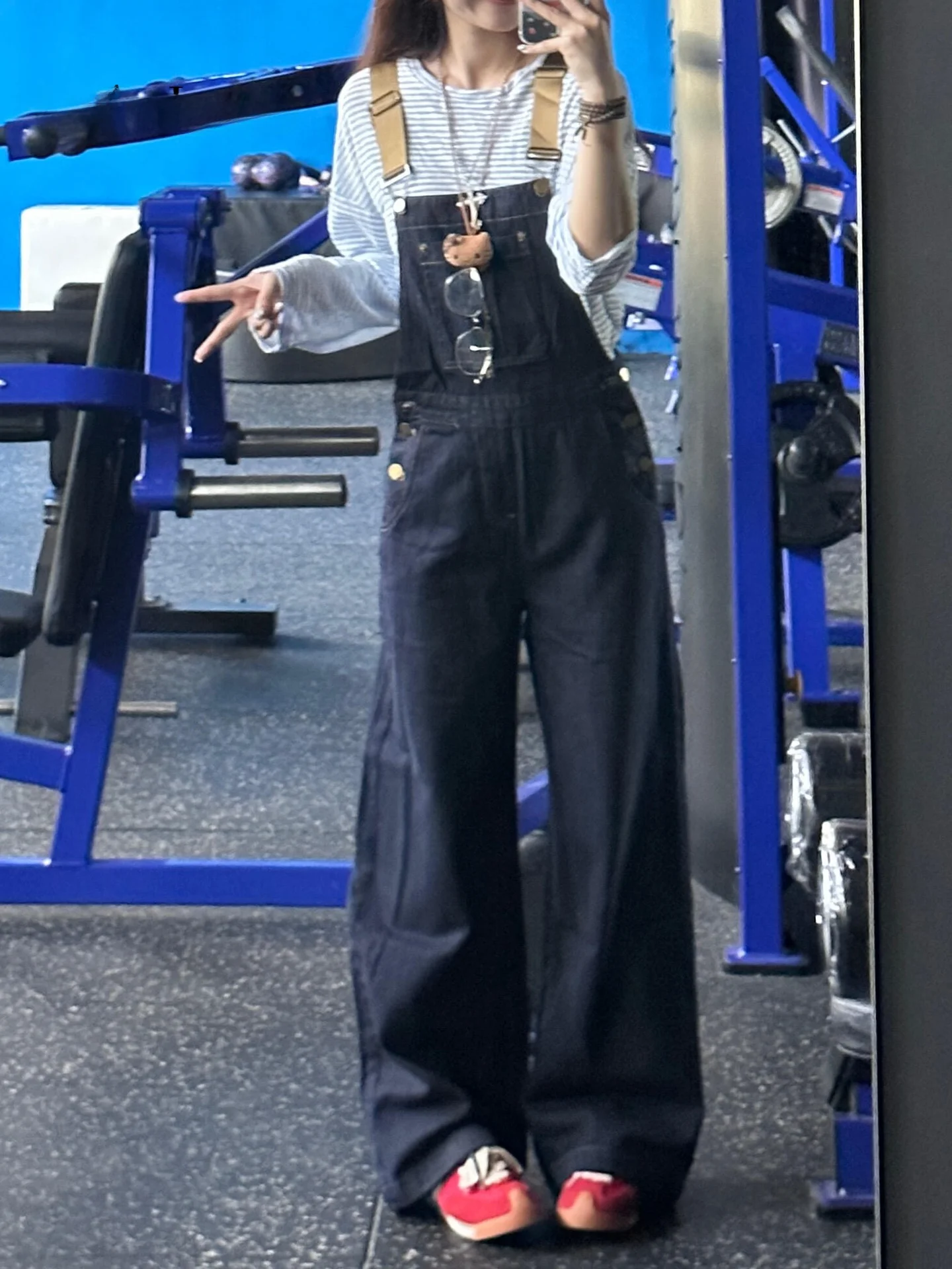 

Retro American Wide Leg Overalls Women's Casual Loose Fit Denim Jumpsuit Spring 2026 Versatile Slimming Comfortable Jeans