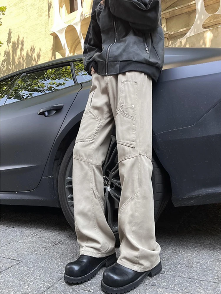 

Cleanfit американская рабочая одежда брюки мужские модные винтажные прямые брюки-колокольчики повседневные свободные брюки против морщин осень