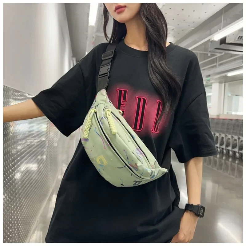 New Breast Bag Women's Japanese Wind Sports Messenger Bag Trendy Brand Large-capacity Versatile Student Riding Fanny Pack Bag