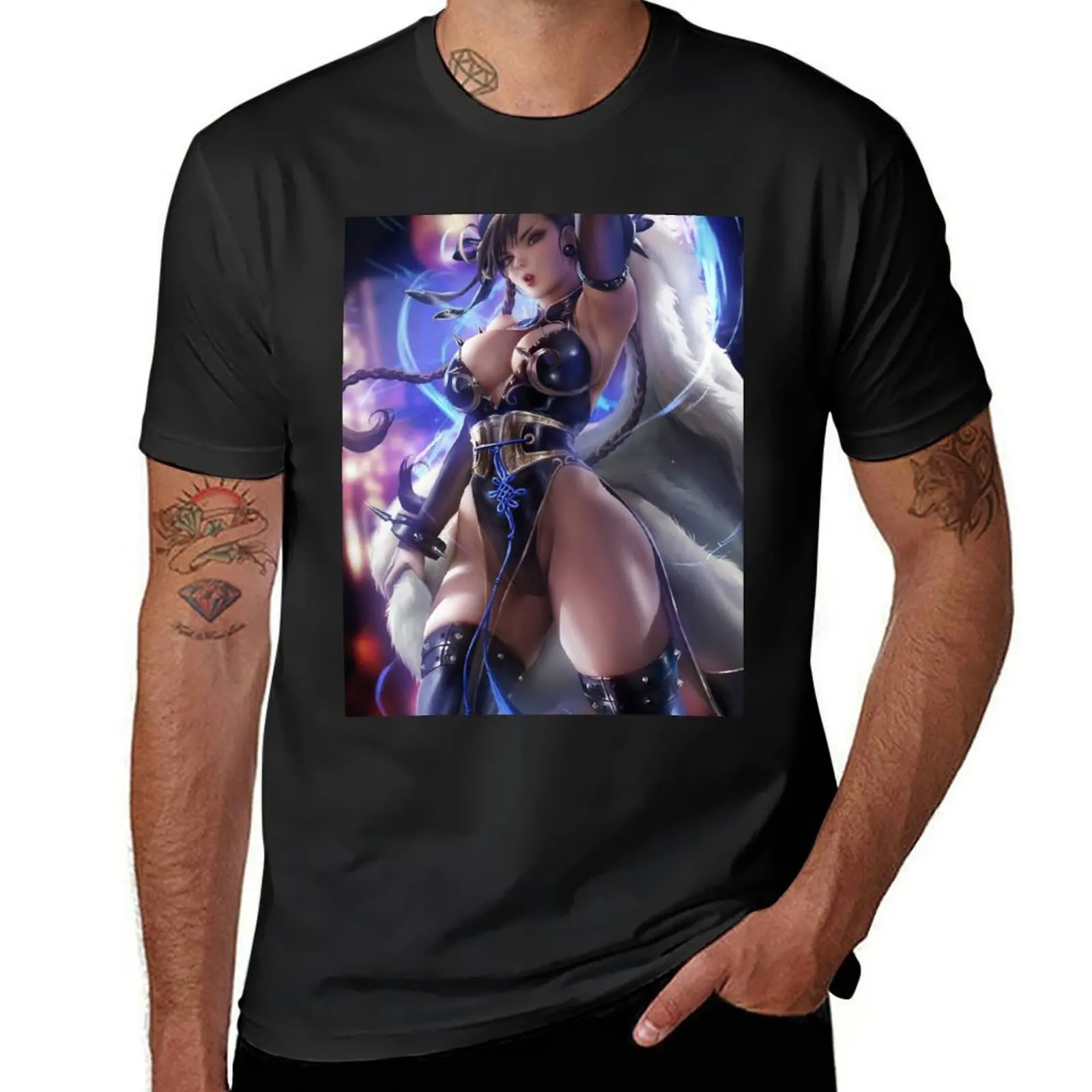 

Chun-Li pinup T-Shirt cotton man t-shirts funny gifts rapper graphic tees shirts men
