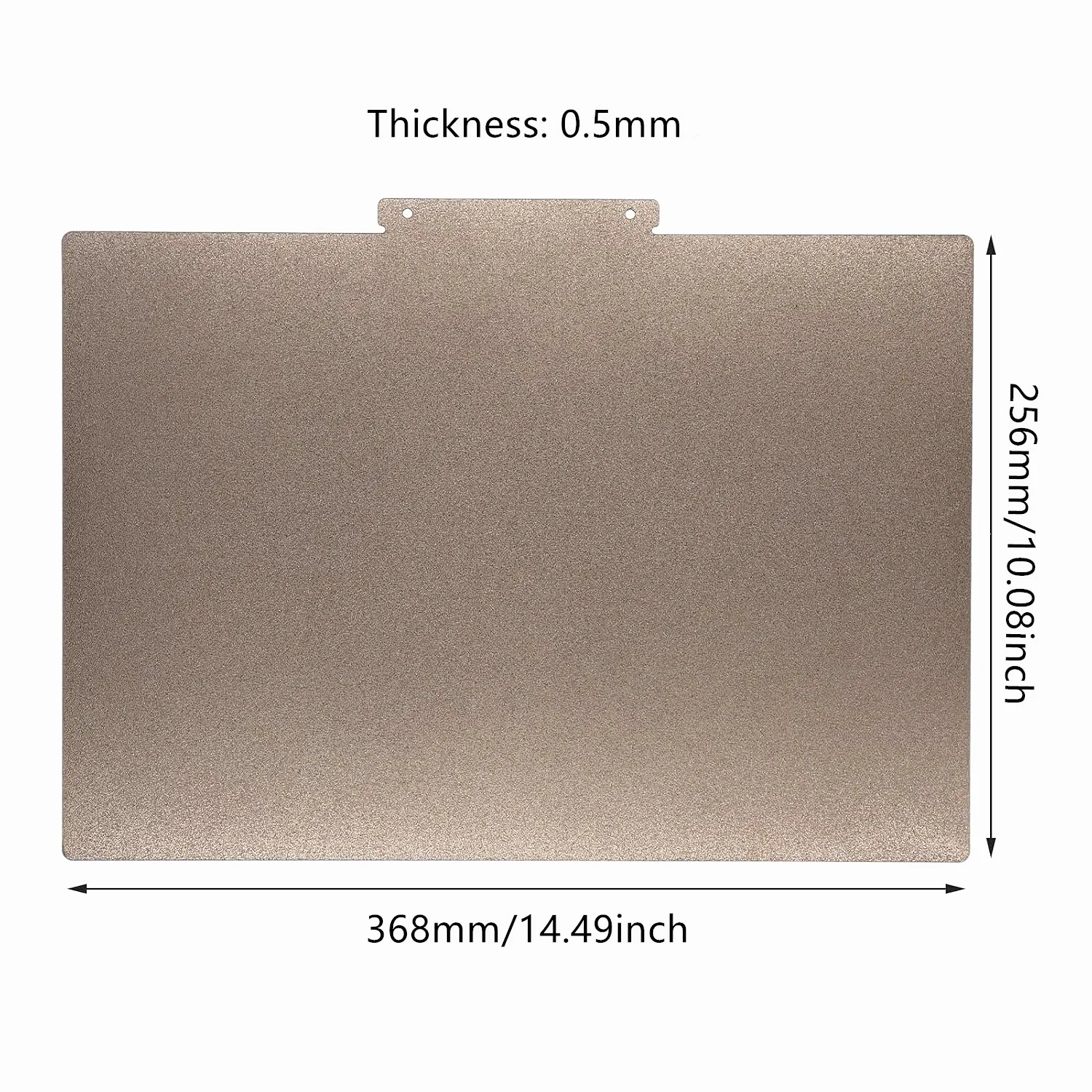 Double Sided PEI Powder Coated Spring Steel Sheet 256x368mm for Raise3d E2 3D Printer Build Plate with Abrasion Resistance