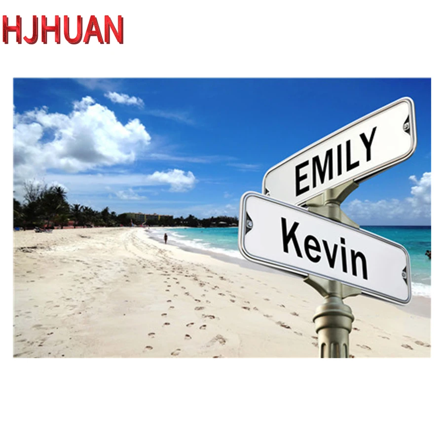 

New diy diamond embroidery seaside street sign Modern decor diamond painting full square/round drill seaside landscape painting