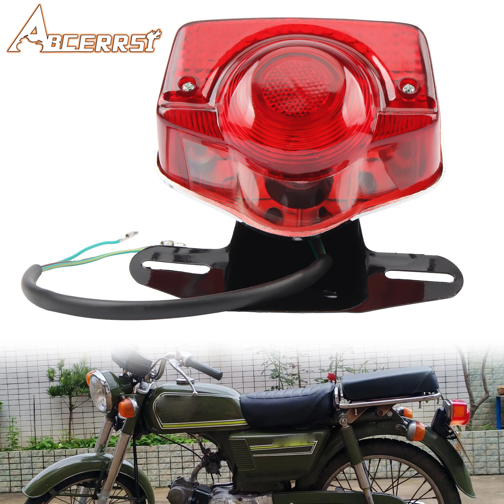 

ATV UTV Motorcycle Taillight Brake Light for Jialing JH70 Motorbike Waterproof Warning Light Stop Signal Lamp Modification Parts