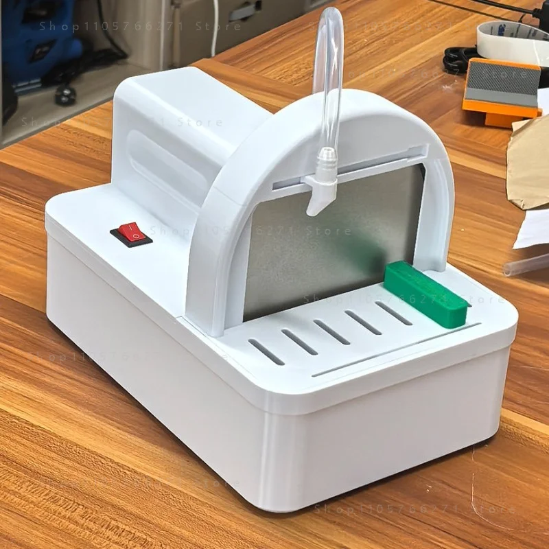 Electric Seal Stamp Polishing Machine Dust-Free Desktop Stone Polisher with 125MM 400 Grit Diamond Grinding Disc