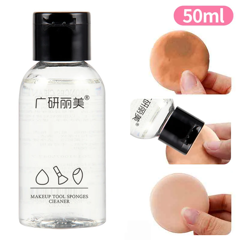 Makeup Brush Cleaner Solution Makeup Brush Shampoo Puff Cleaning Solution Remover Quickly Liquid Makeup Brush Cleaner 50ml