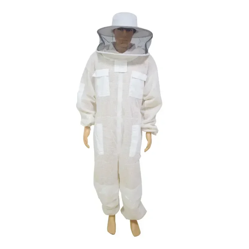 3 Layers Breathable Ventilated Beekeeping Suit with Round Veil Professional Beekeeper Anti Bee Protective Clothing