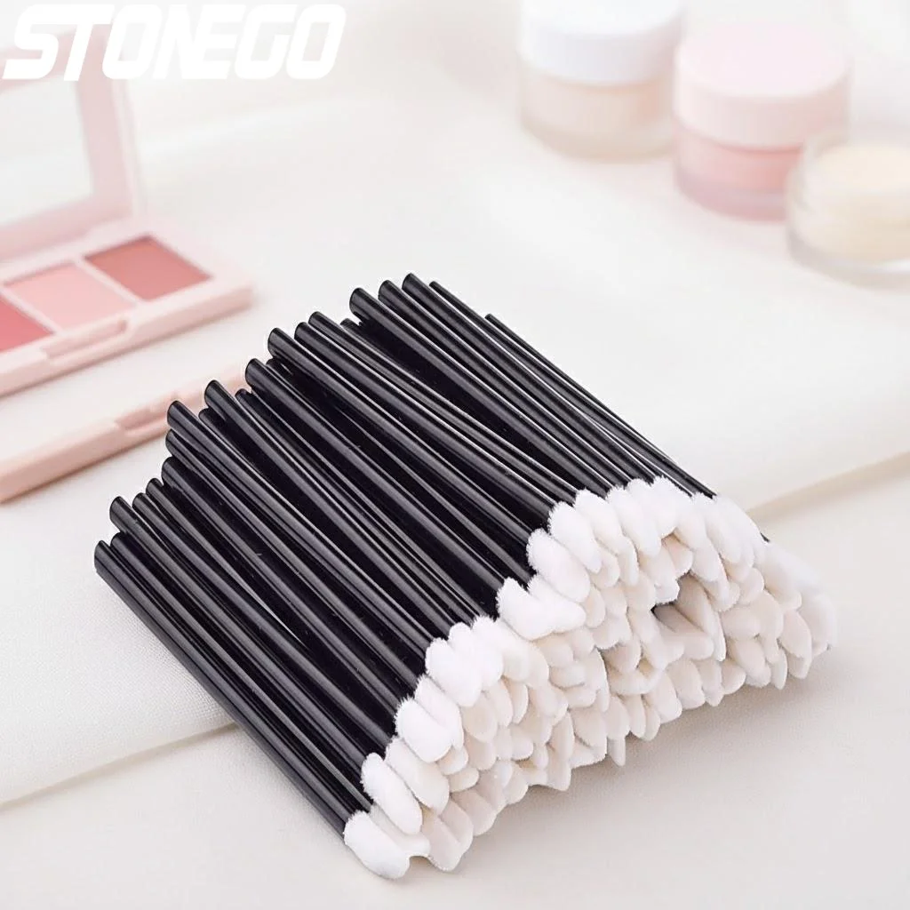 50PCS Disposable Lip Brush Women Accessories Makeup Applicator Lipstick Gloss Wands Perfect Cotton Brush