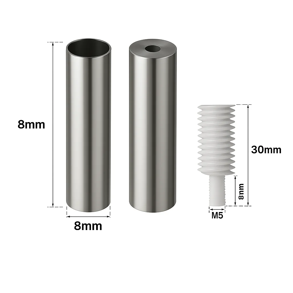 

High-Foot Acrylic Threaded Nut 1621 Backlit Letter Installation Buckle Stainless Steel Backlit Letter Sleeve Screw Rod LED Light