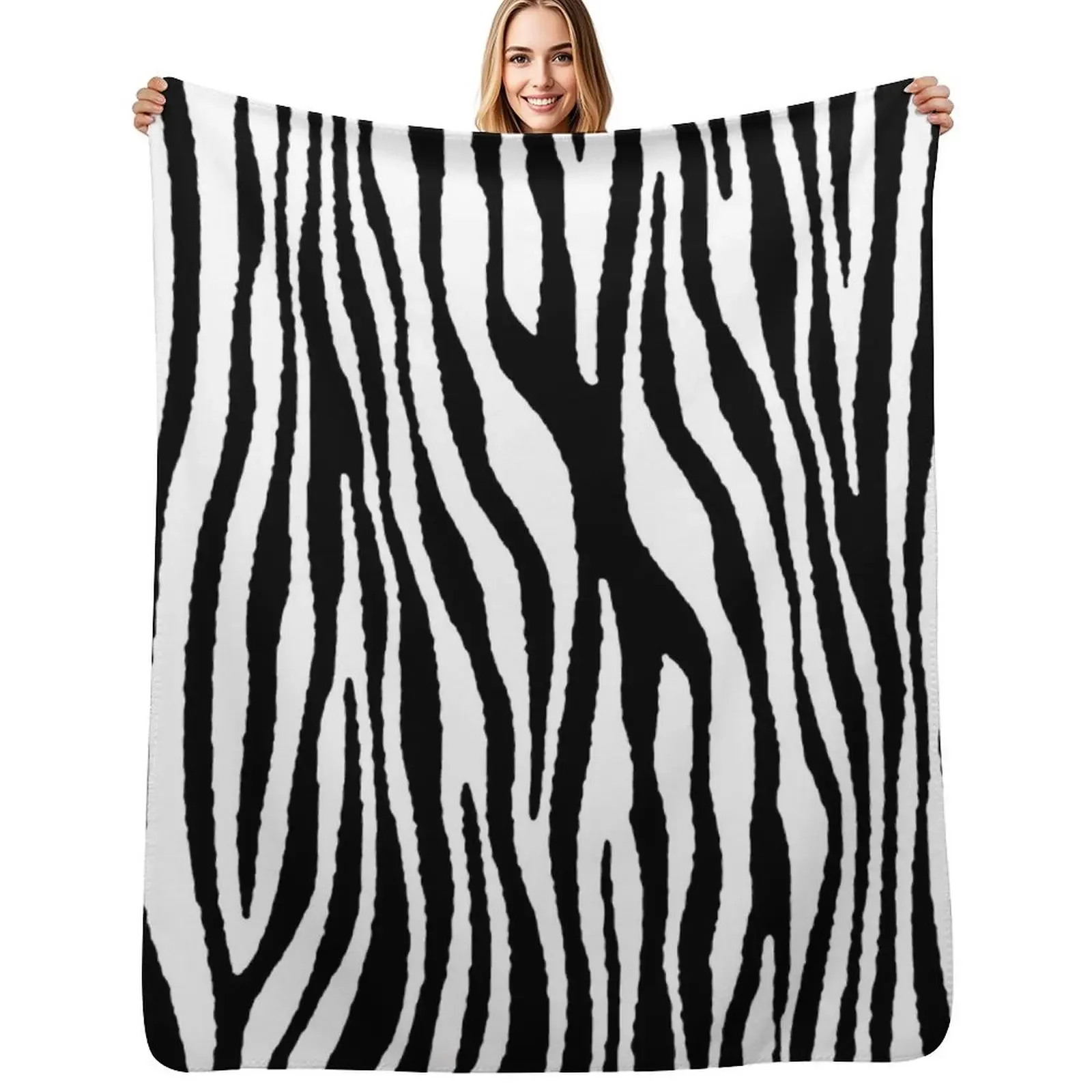 

Zebra Pattern Camouflage Black and White v2 Throw Blanket warm winter Soft Plush Plaid Cute manga Blanket