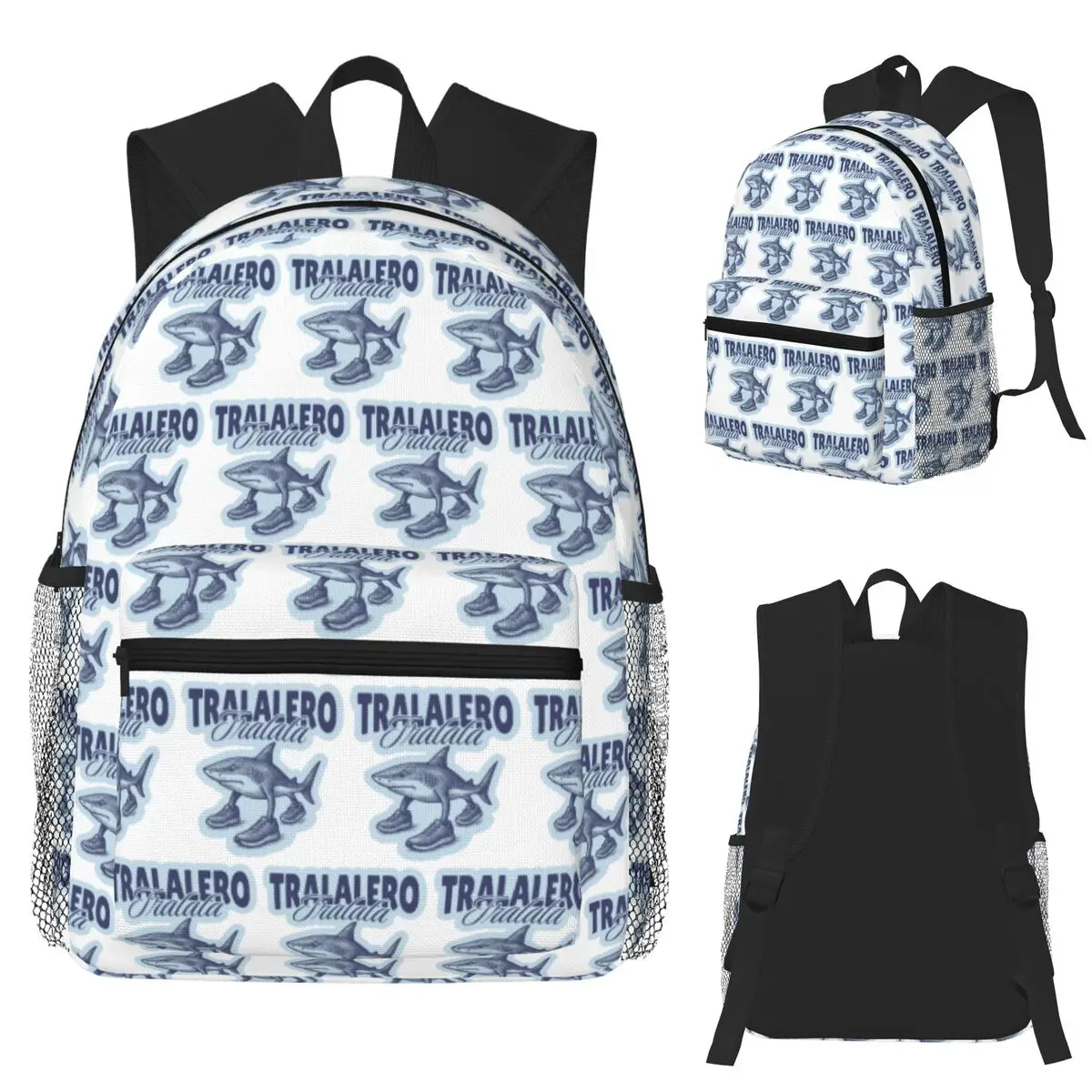 Tralalero Tralala Shark Italian Brainrot Student Backpack School Bag Hiking Travel Daypack for Boys Girls Bookbag Shoulder Bags