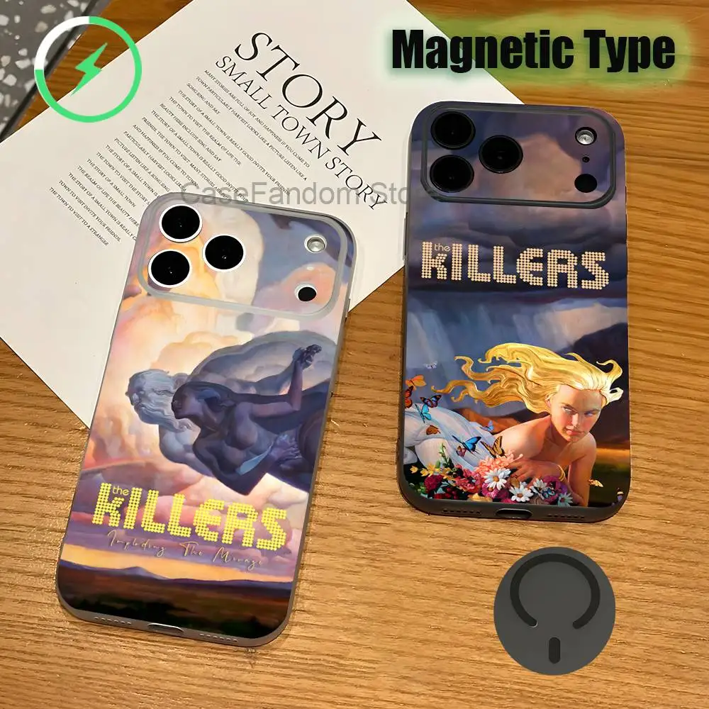 

Band The K-Killers For iPhone 17,16,15,14,13,12,11,Pro,Max,Plus Magnetic Wireless Charging Transparent gray Phone Case