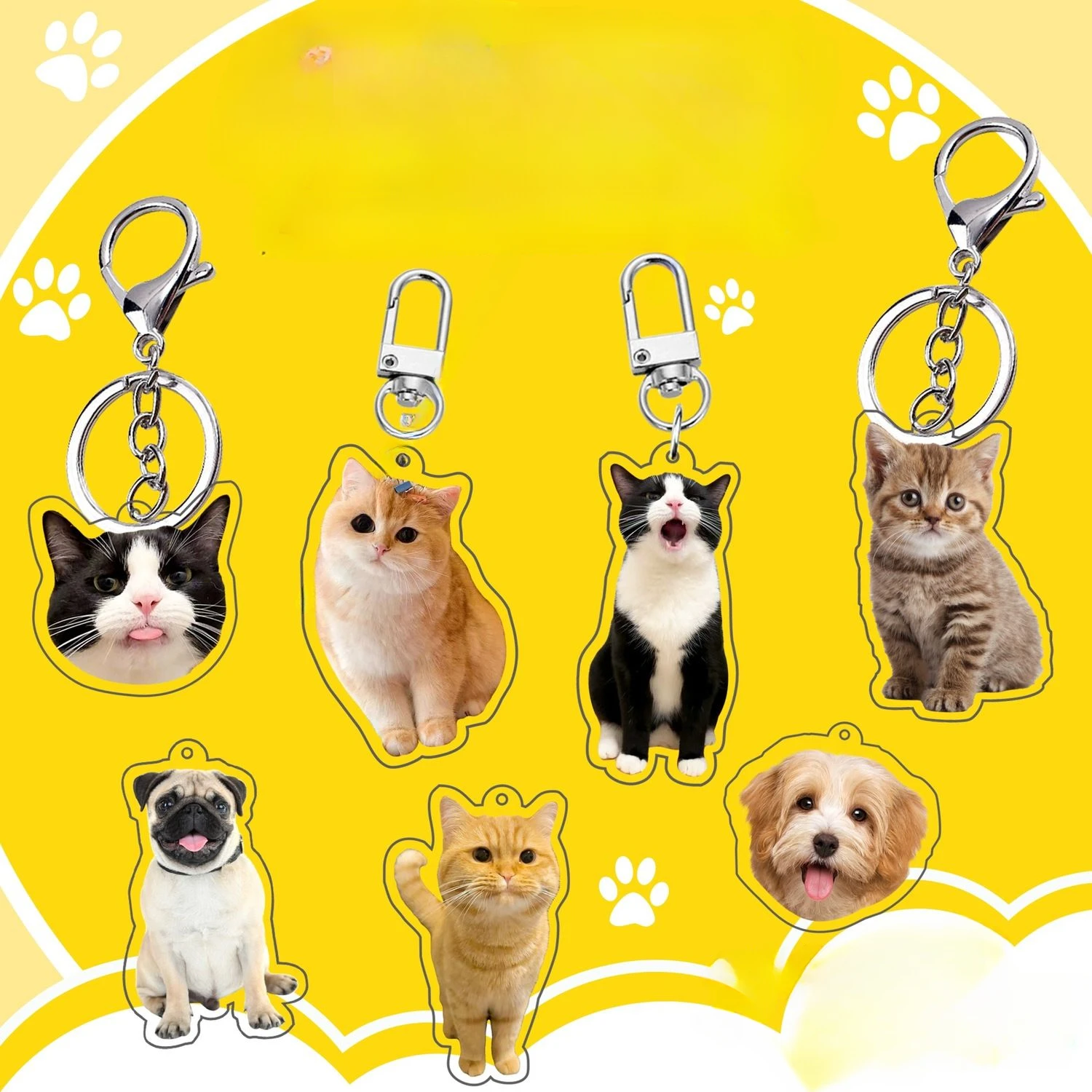 Double-Sided Acrylic Pet Photo Phone Charm - Custom Keychain Bag Decoration for Family Gift Phone Strap Charm