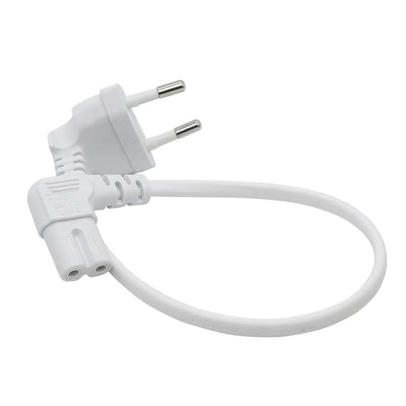 0.6M 90 Degree Schuko CEE7/16 Europe 2pin Male to Right Angled IEC 320 C7 Power Supply Cord Cable